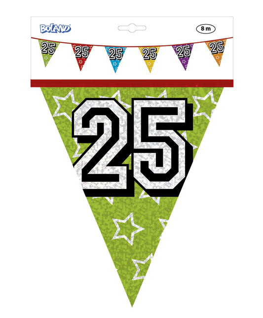 Feestbazaar Vlaggenlijn Holografisch 25 Jaar - 8 Meter