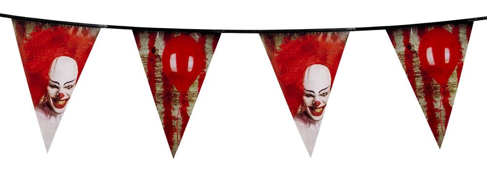 Feestbazaar Vlaggenlijn Horror clown (6 m)