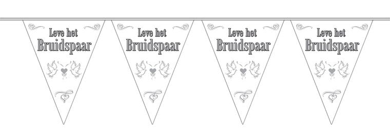 Feestbazaar Vlaggenlijn leve het bruidspaar
