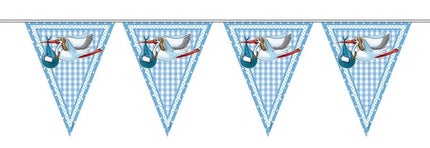 Feestbazaar Vlaggenlijn Ooievaar blauw