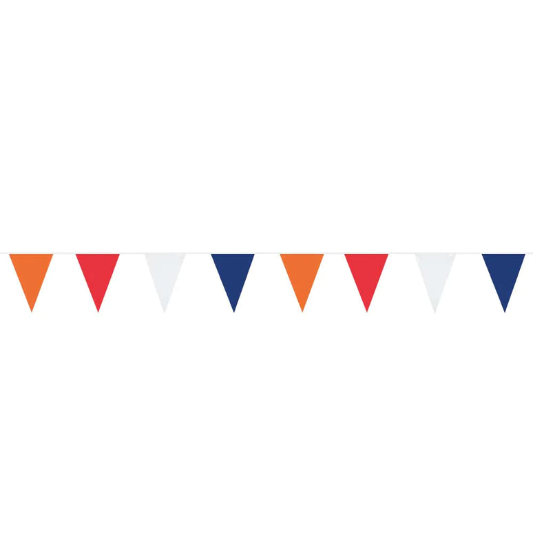 Feestbazaar Vlaggenlijn Oranje-Rood-Wit-Blauw (10m)