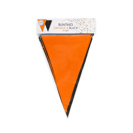 Feestbazaar Vlaggenlijn Oranje/Zwart (10m)