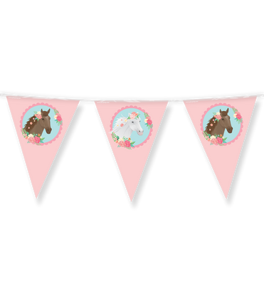 Feestbazaar Vlaggenlijn Paarden Roze Dreams