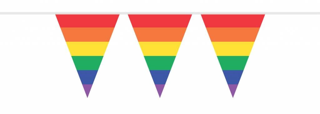 Feestbazaar Vlaggenlijn regenboog 10 m