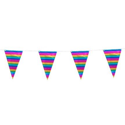 Feestbazaar Vlaggenlijn Regenboog Metallic (10m)