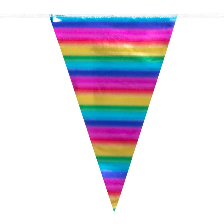 Feestbazaar Vlaggenlijn Regenboog Metallic (10m)