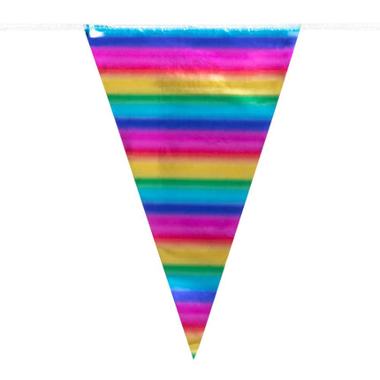 Feestbazaar Vlaggenlijn Regenboog Metallic (10m)
