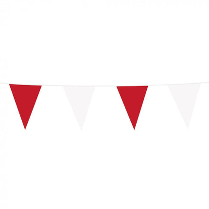 Feestbazaar Vlaggenlijn Rood/Wit (10m)