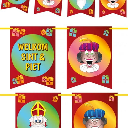 Feestbazaar Vlaggenlijn Vaandel Welkom Sint en Piet