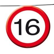Feestbazaar Vlaggenlijn verkeersbord 16 jaar