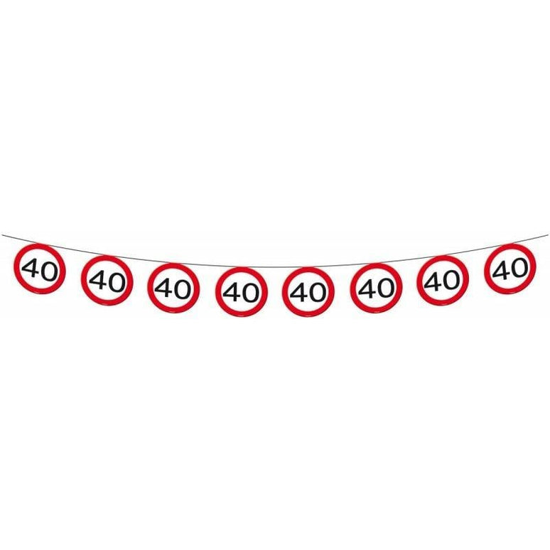 Feestbazaar Vlaggenlijn verkeersbord '40'