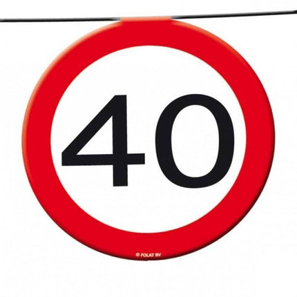 Feestbazaar Vlaggenlijn verkeersbord '40'
