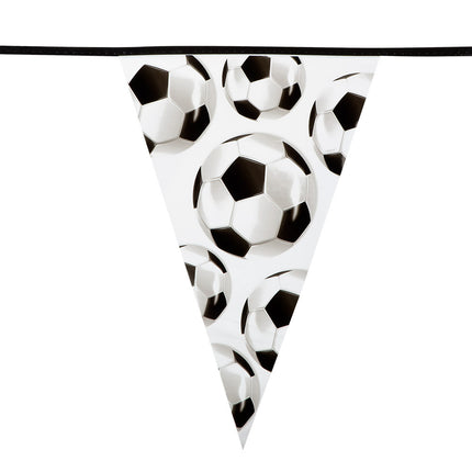 Feestbazaar Vlaggenlijn voetbal zwart/wit (6m)