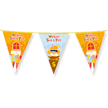 Feestbazaar Vlaggenlijn Welkom Sint & Piet Cartoon Vigo (10m)
