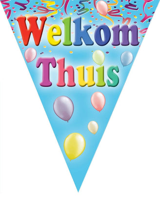 Feestbazaar Vlaggenlijn Welkom Thuis Ballonnen & Slingers - 5m