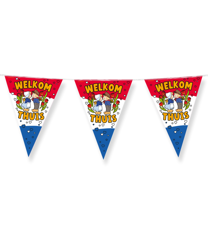 Feestbazaar Vlaggenlijn Welkom Thuis Cartoon Holland (10m)