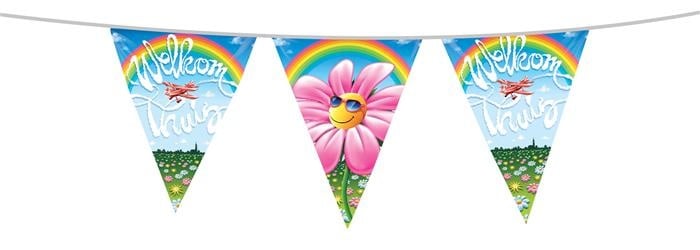 Feestbazaar Vlaggenlijn Welkom thuis Regenboog - 10 Meter