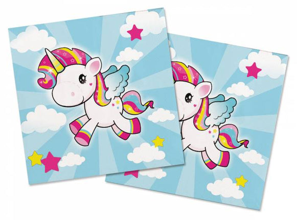 Feestbazaar Vliegende Unicorn Servetten 33x33cm