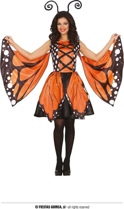 Feestbazaar Vlinder Jurk Dames Oranje Amira
