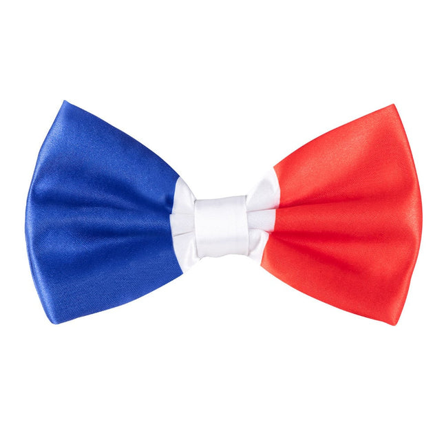 Feestbazaar Vlinderstrik Franse vlag blauw/wit/rood