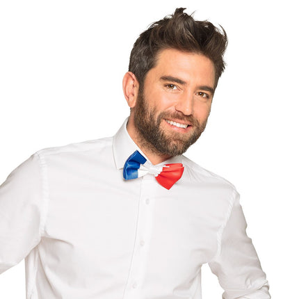 Feestbazaar Vlinderstrik Franse vlag blauw/wit/rood