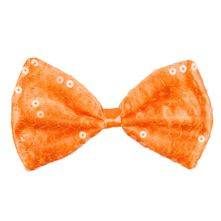 Feestbazaar Vlinderstrik Pailletten Oranje