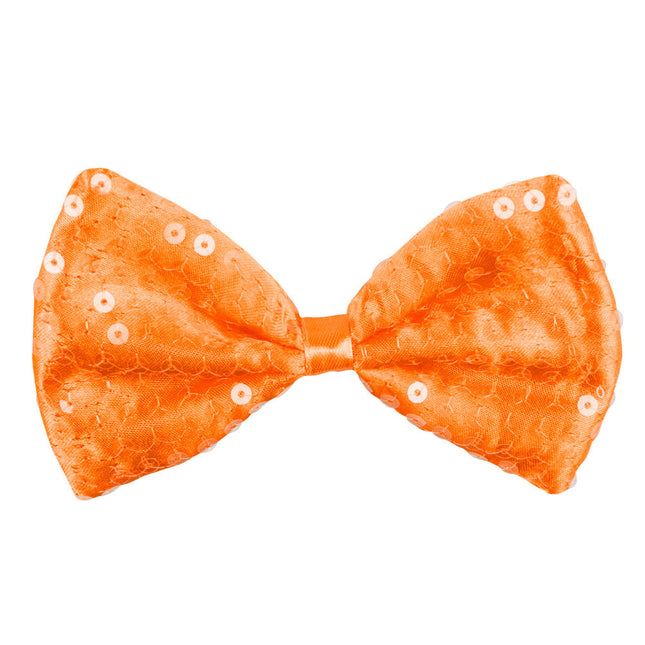 Feestbazaar Vlinderstrik Pailletten Oranje