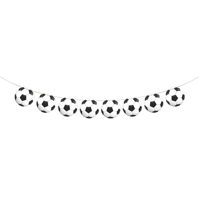 Feestbazaar Voetbal Slinger Zwart Wit 2m