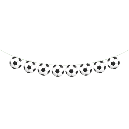 Feestbazaar Voetbal Slinger Zwart Wit 2m