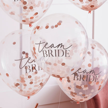 Feestbazaar Vrijgezellenfeest 'Team Bride' Confetti Ballonnen (5st)