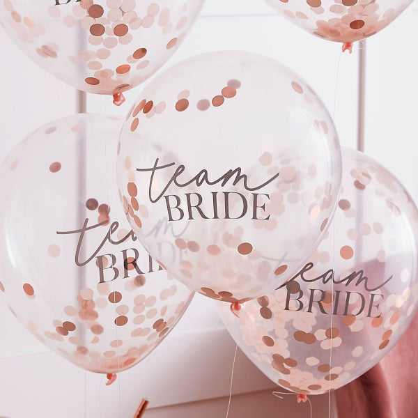 Feestbazaar Vrijgezellenfeest 'Team Bride' Confetti Ballonnen (5st)