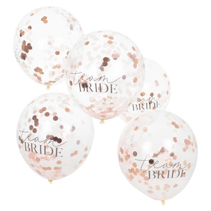 Feestbazaar Vrijgezellenfeest 'Team Bride' Confetti Ballonnen (5st)