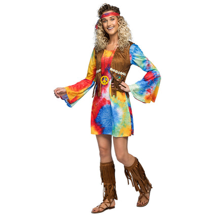 Feestbazaar Vrouwenkostuum Hippie Breeze 5-delig