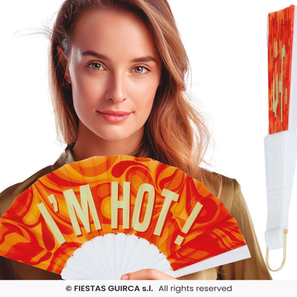 Feestbazaar Waaier Oranje I'm Hot