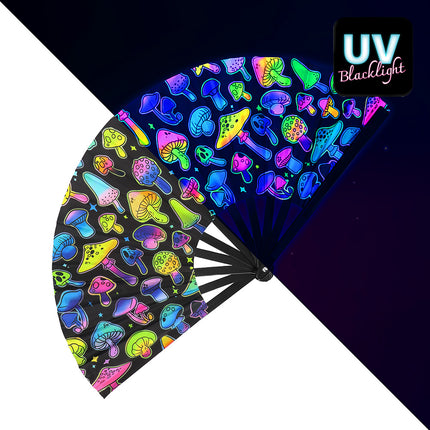 Feestbazaar Waaier Rave High Paddestoel XL 64cm