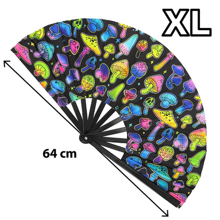 Feestbazaar Waaier Rave High Paddestoel XL 64cm
