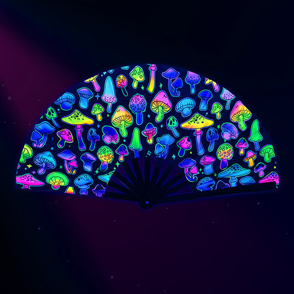Feestbazaar Waaier Rave High Paddestoel XL 64cm