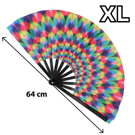 Feestbazaar Waaier Rave Rush XL 64cm