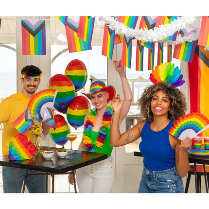 Feestbazaar Waaier regenboog kleuren