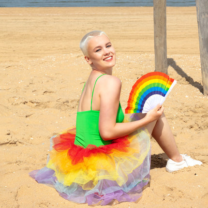 Feestbazaar Waaier regenboog kleuren