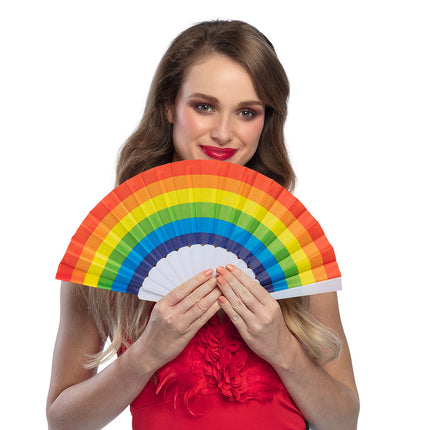 Feestbazaar Waaier regenboog kleuren
