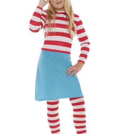 Feestbazaar Waar is Wally meisjes kostuum