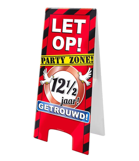 Feestbazaar Waarschuwingsbord 12,5 Jaar Getrouwd