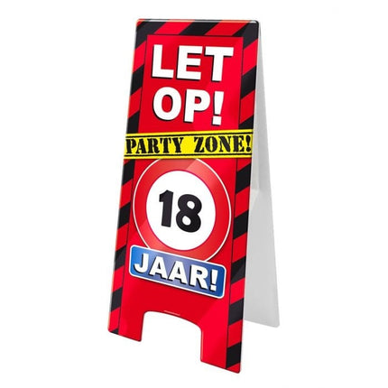 Feestbazaar Waarschuwingsbord 18 jaar