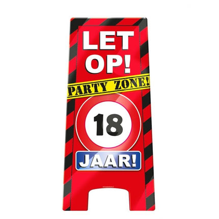 Feestbazaar Waarschuwingsbord 18 jaar