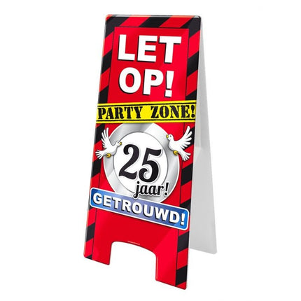 Feestbazaar Waarschuwingsbord 25 jaar getrouwd