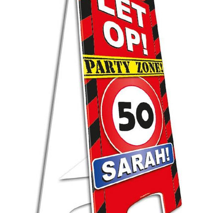 Feestbazaar Waarschuwingsbord 50 Sarah