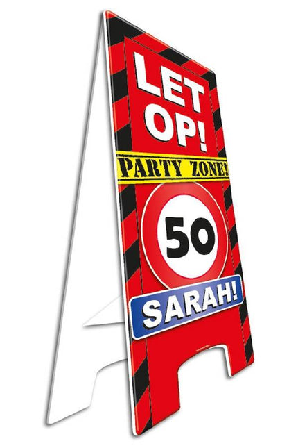 Feestbazaar Waarschuwingsbord 50 Sarah