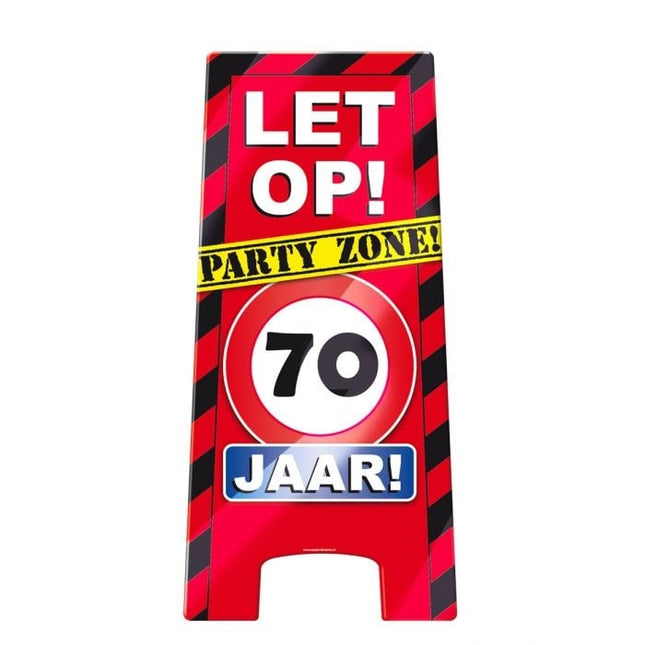 Feestbazaar Waarschuwingsbord 70 jaar