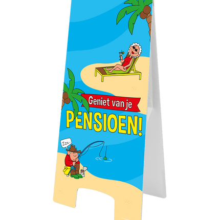 Feestbazaar Waarschuwingsbord Geniet Van Je Pensioen